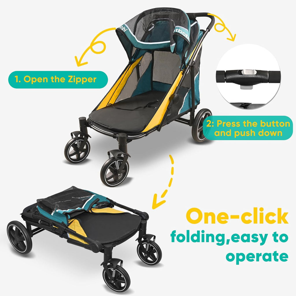 petbobi dog stroller for large medium dogs up, front angle view