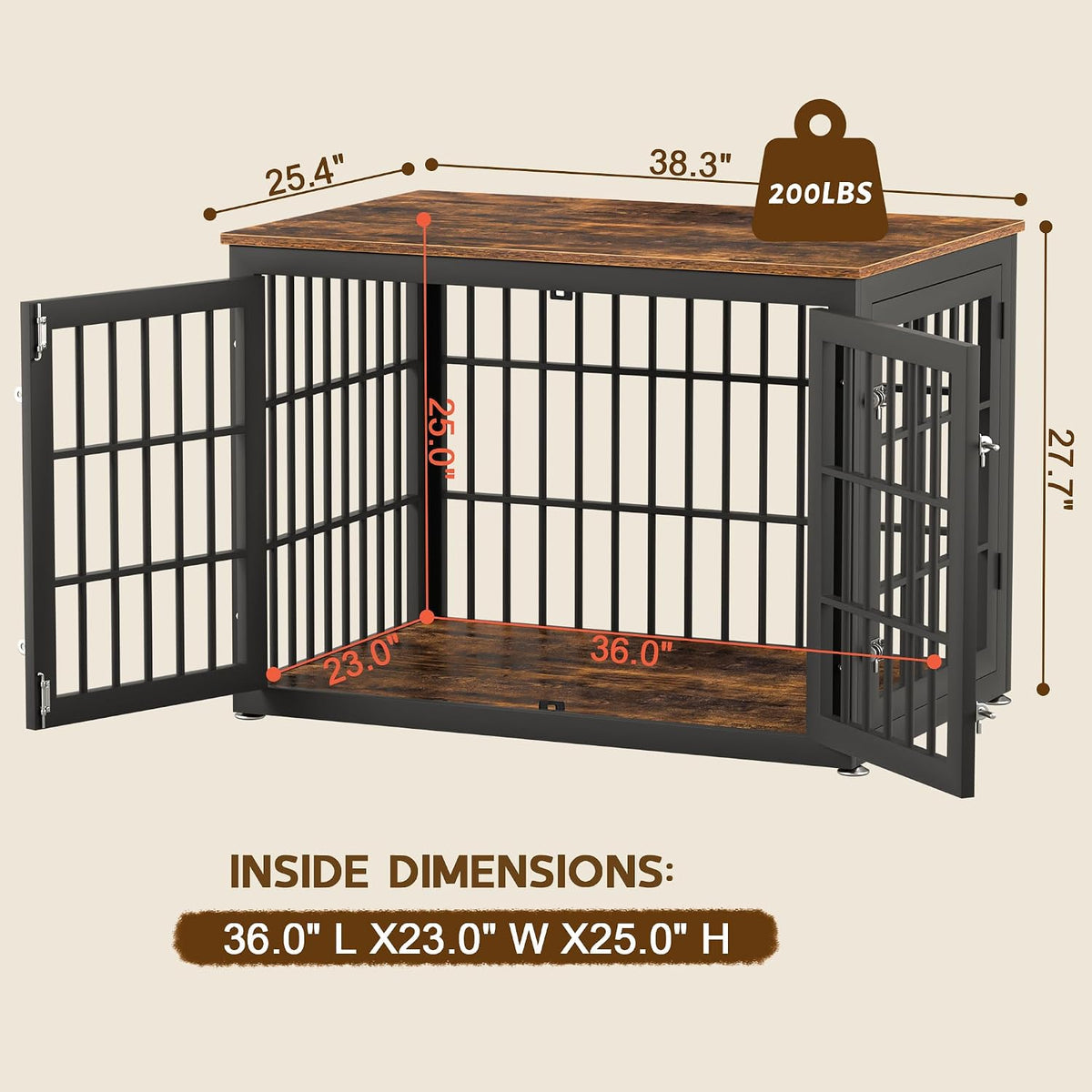 rehomerance 38" heavy duty dog crate furniture for, package contents