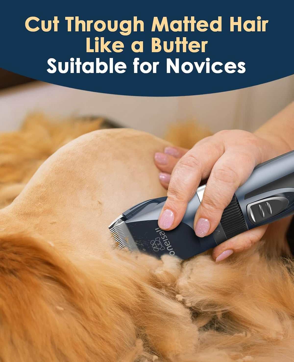 oneisall quiet cat clippers for matted hair &, close-up detail