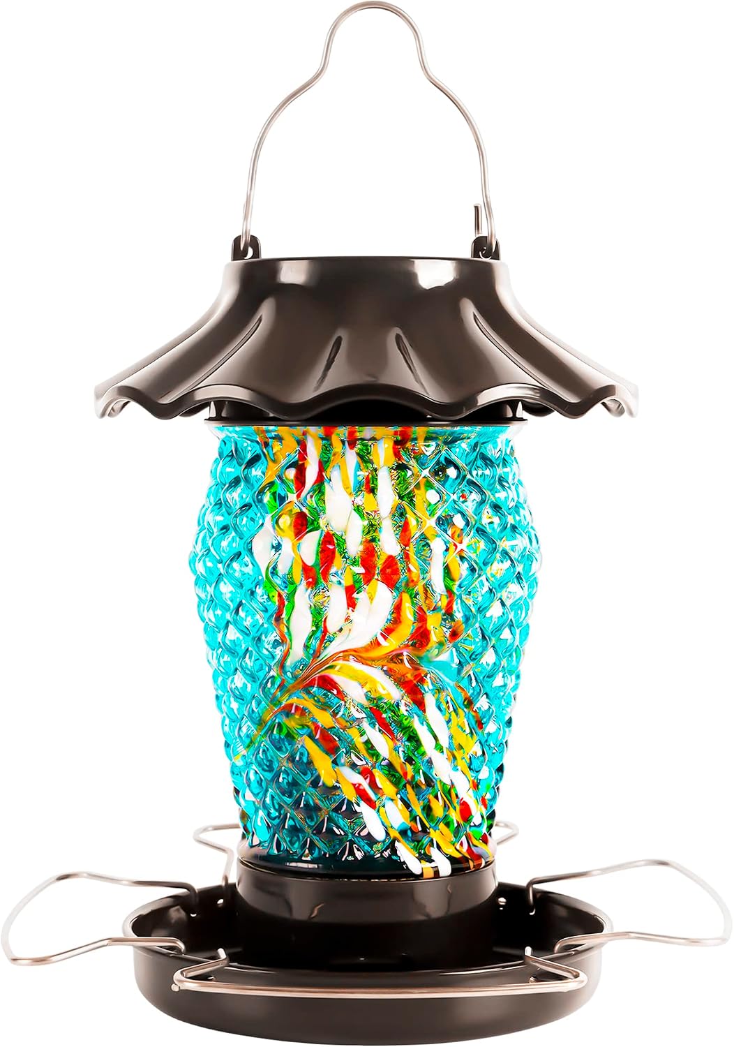 lujii solar powered bird feeder for outside hanging, main product view