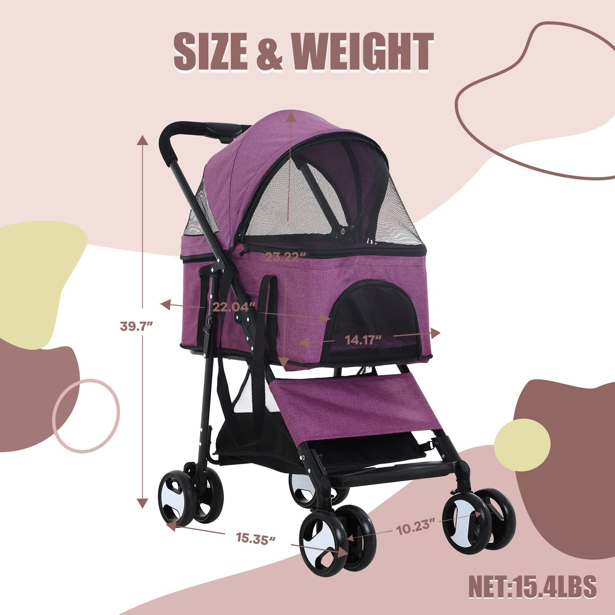 dog stroller 3-in-1 folding dog stroller for medium, package contents