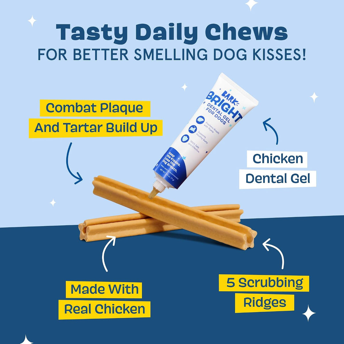 barkbox bright dental care kit - for dogs shown in use
