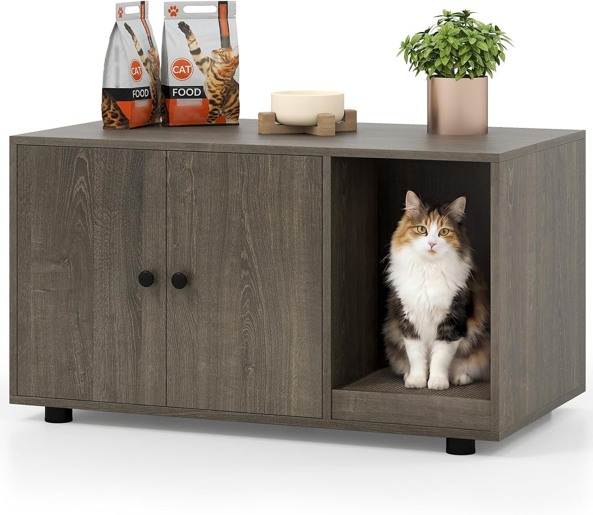 tangkula cat litter box enclosure, hidden litter box, main product view