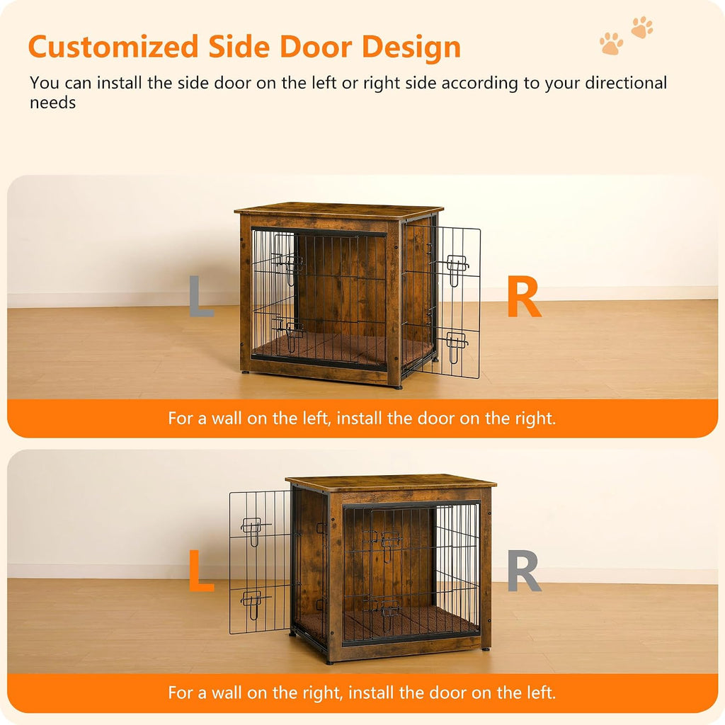 dwanton 27" dog crate furniture, dog kennel indoor, close-up detail