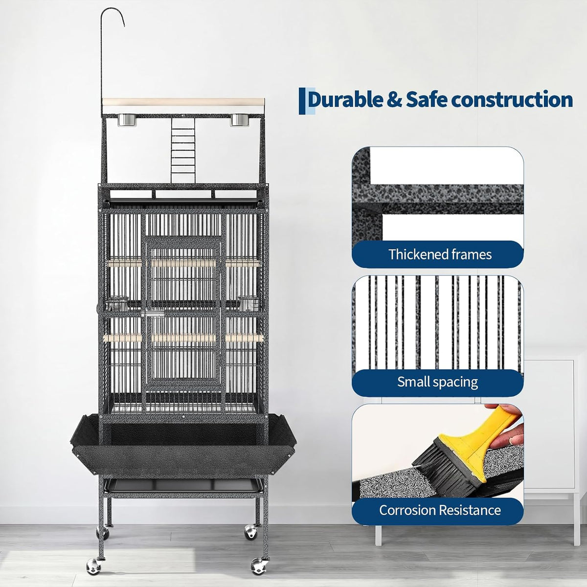 garveehome 82" h large bird cage, bird cage shown in use