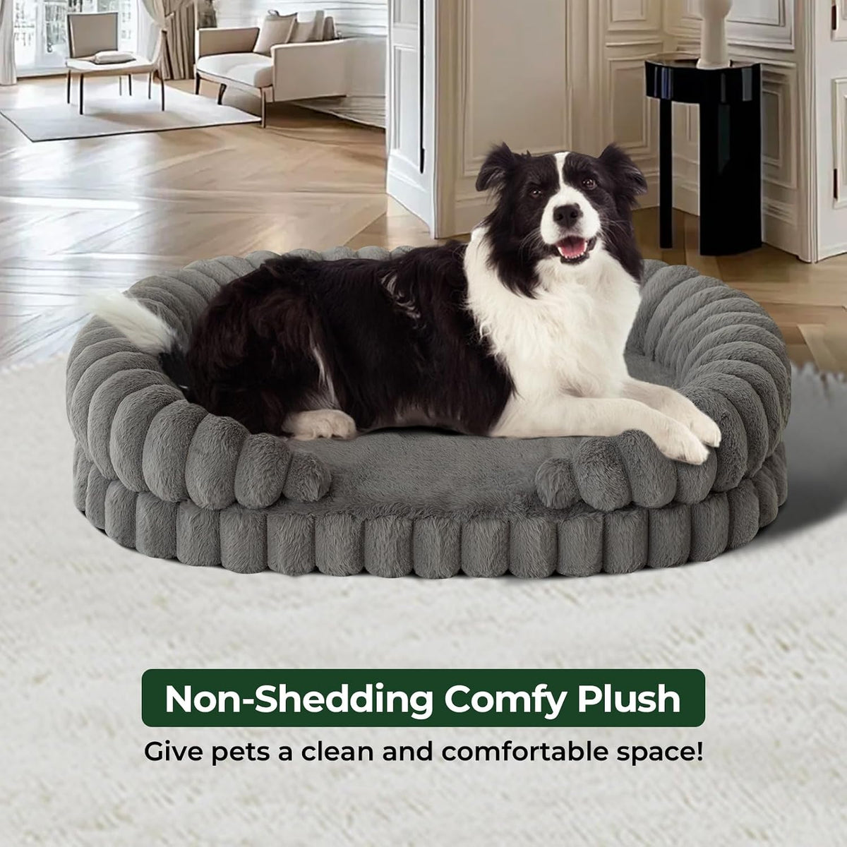 balance calming dog bed for large sized dogs, close-up detail