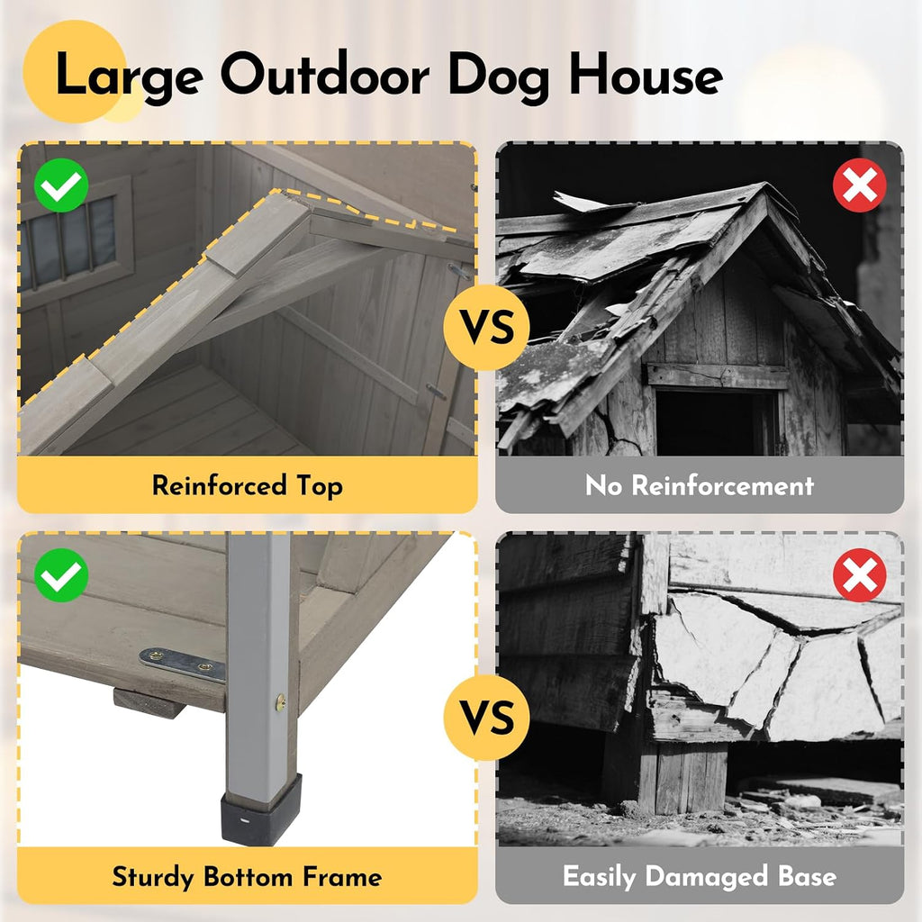 59''l extra large dog house with 2 doors, close-up detail