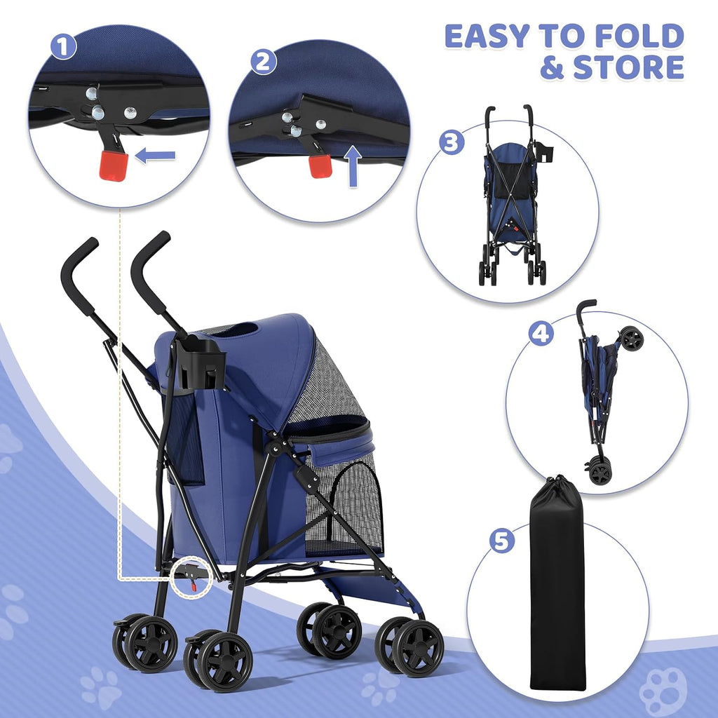 magshion compact fold pet travel stroller for small, package contents