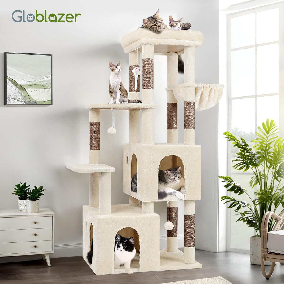 globlazer heavy duty cat trees for big cats, front angle view