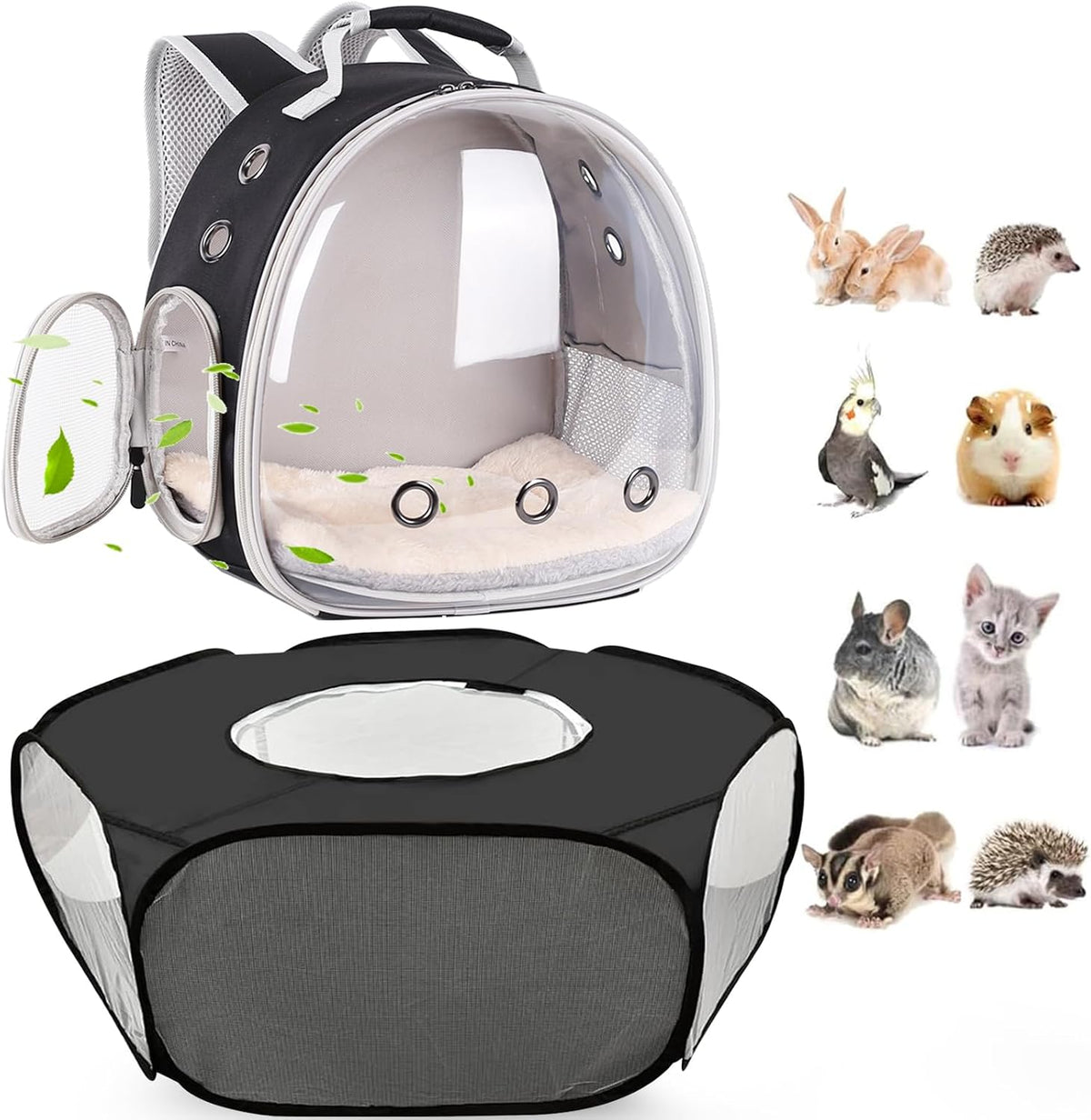 guinea pig carrier backpack and playpen with lid, main product view