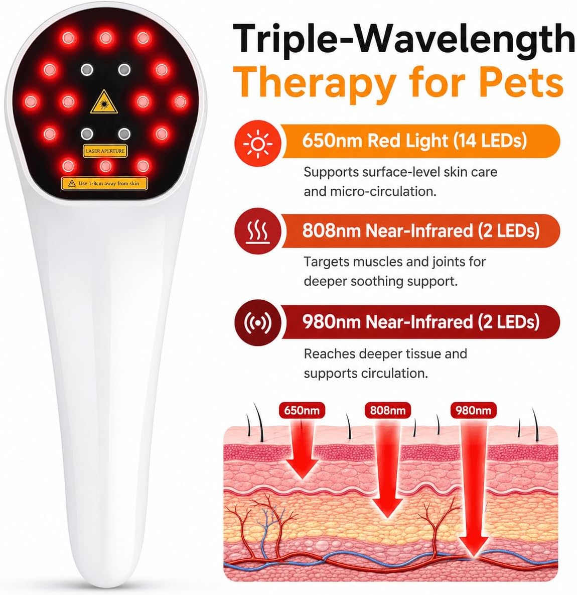 goyojo cold laser therapy for dogs – red shown in use