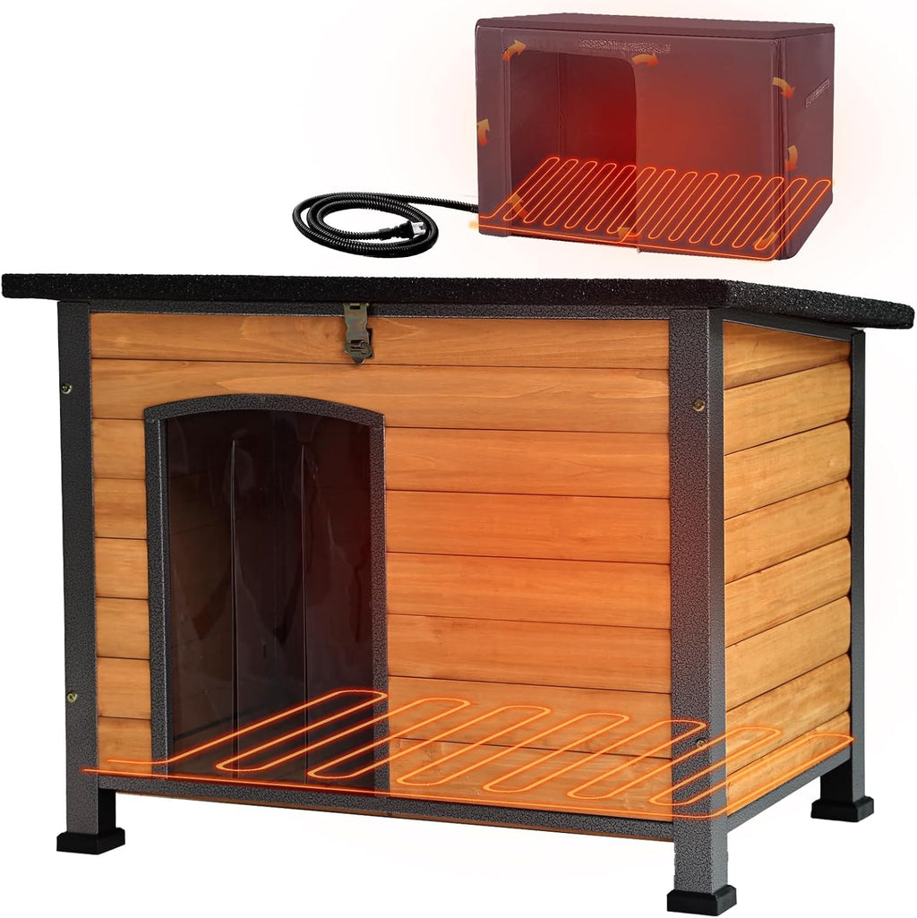 aivituvin heated dog house outdoor with heating pad, main product view