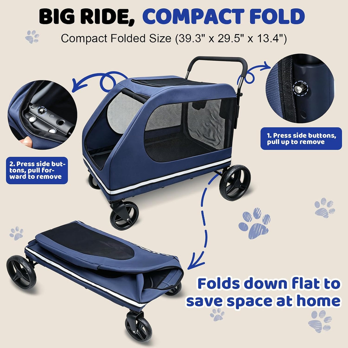 xiapia extra large dog stroller for large & on a desk or shelf