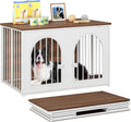 yatiney 37.4" dog crate furniture foldable, assembly-free dog, main product view