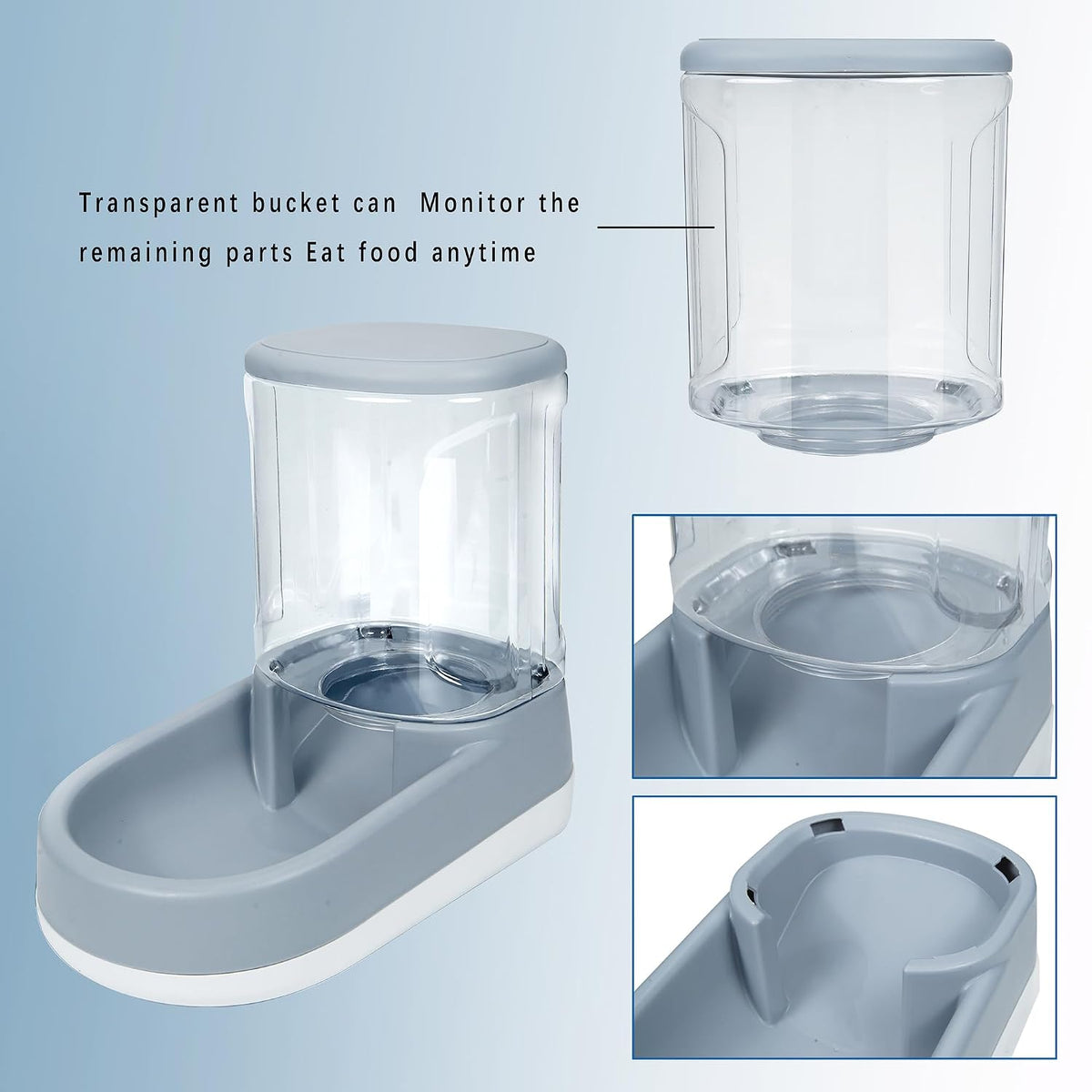 moloparty automatic dog cat feeder and water dispenser showing dimensions