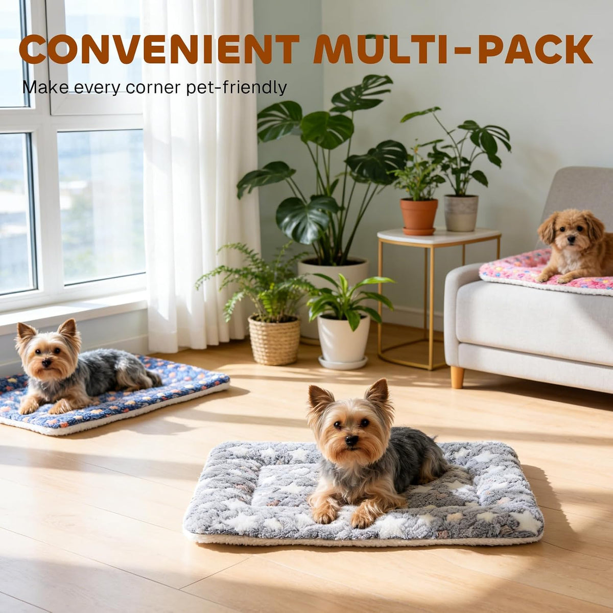 mora pets dog crate pad bed ultra soft shown in use