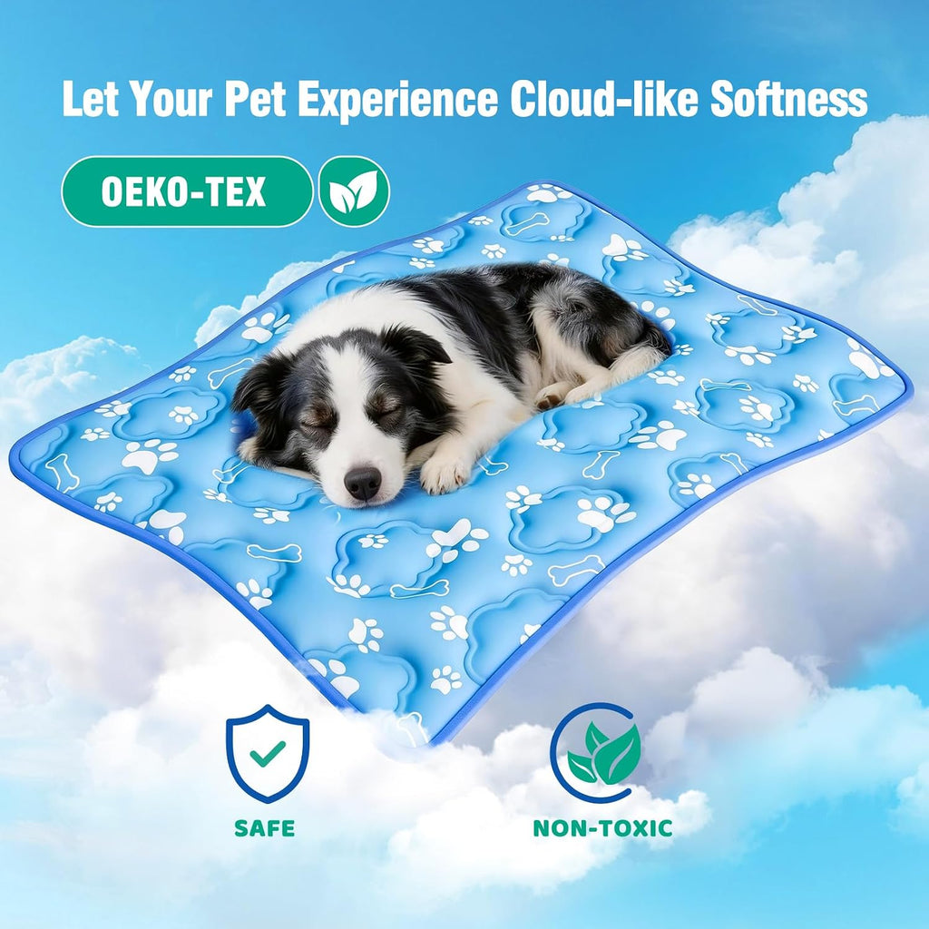 dog cooling mat, extra large cooling dog bed showing dimensions
