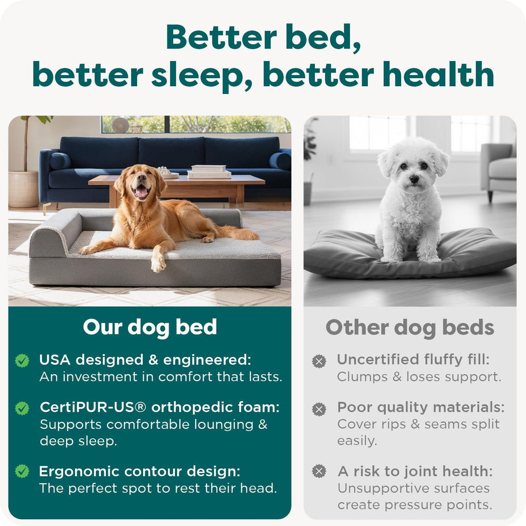 furhaven orthopedic dog bed for large dogs w/ on a desk or shelf