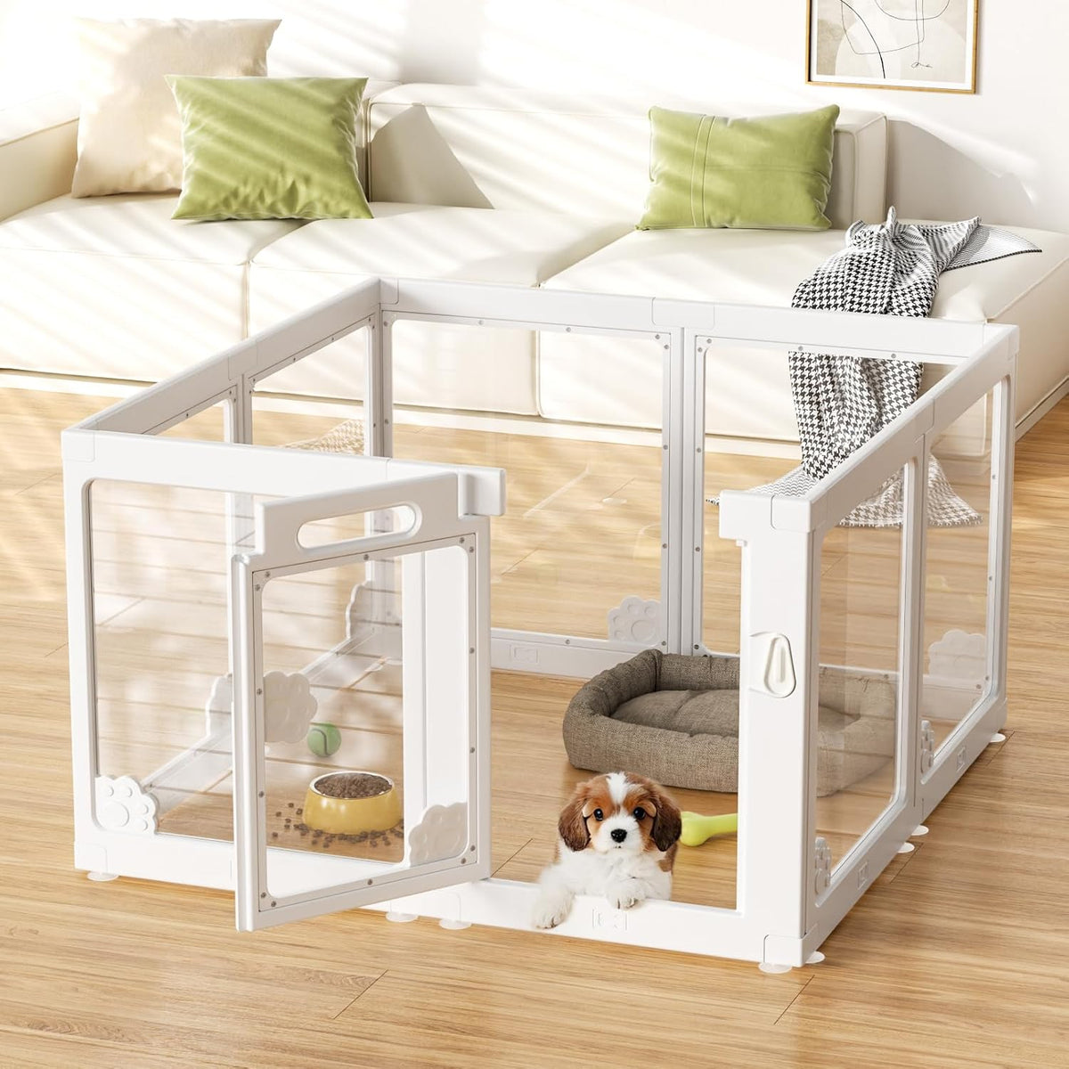 24” acrylic clear dog play pen indoors 8, main product view