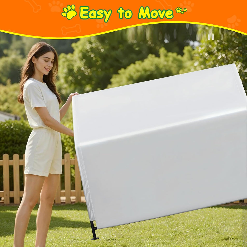 4'x 4'x 3.3' dog shade shelter, outdoor dog, front angle view