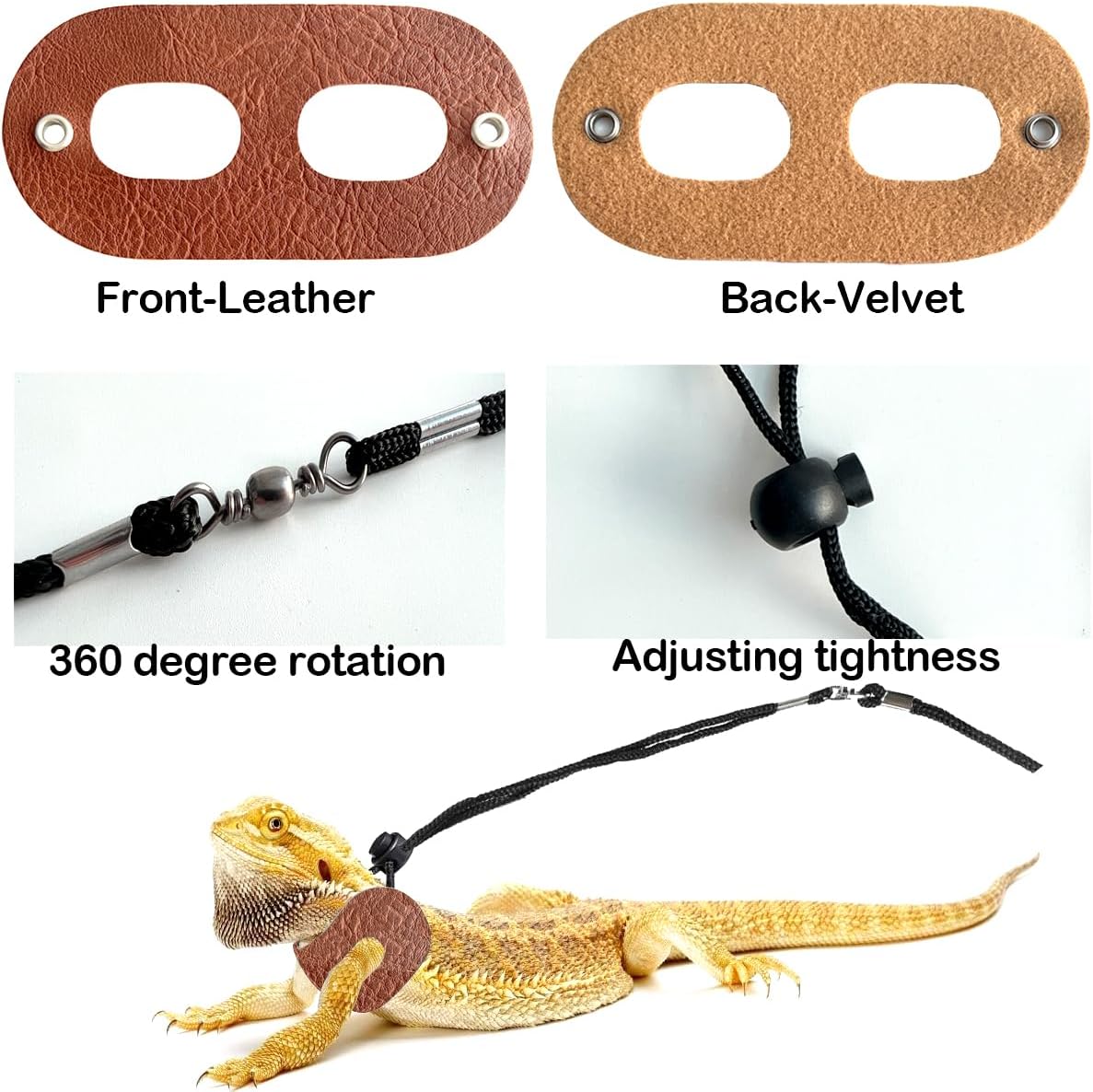 small animal portable backpack carrier with leather harness, side view