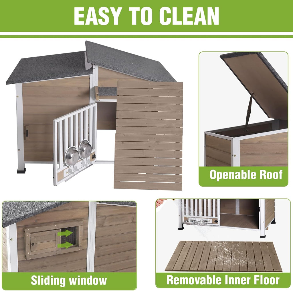 gutinneen large outdoor insulated dog house weatherproof dog on a desk or shelf