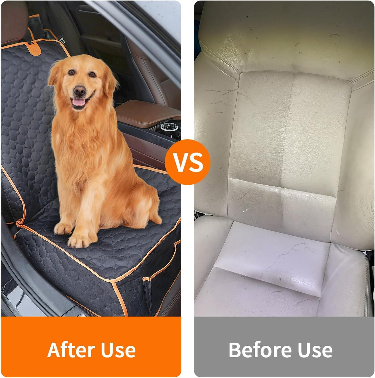 2 packs front seat car cover, waterproof dog, front angle view