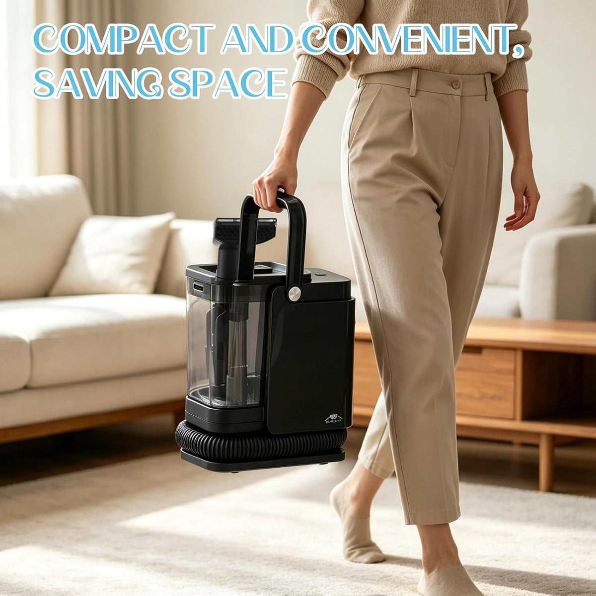 18kpa portable carpet & upholstery cleaner, deep cleaning showing dimensions