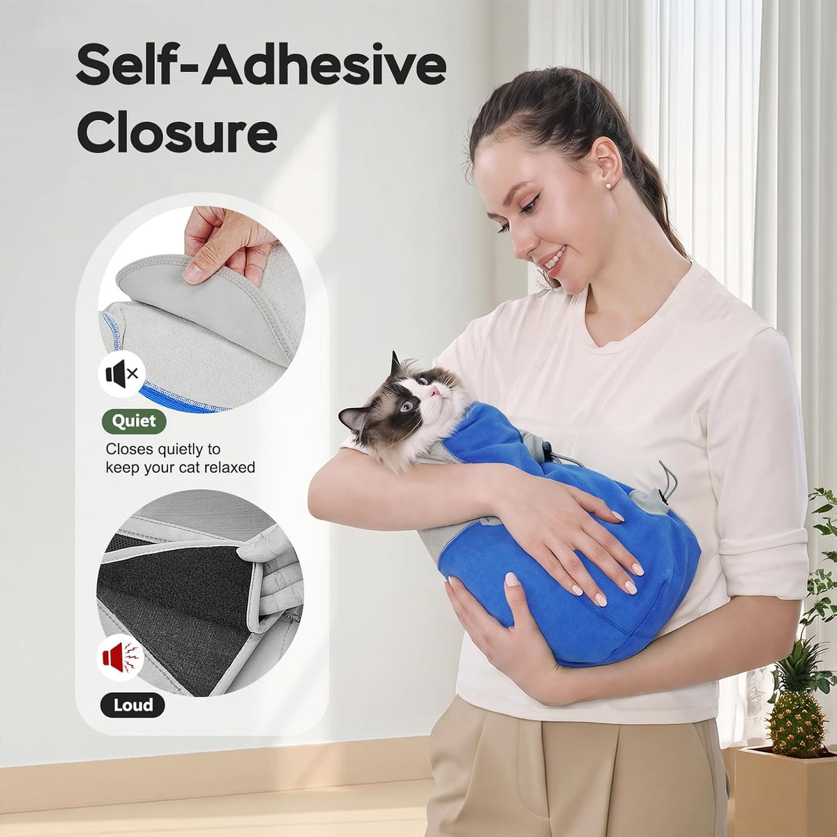 cat wrap for cutting nails, self-adhesive cat nail showing dimensions
