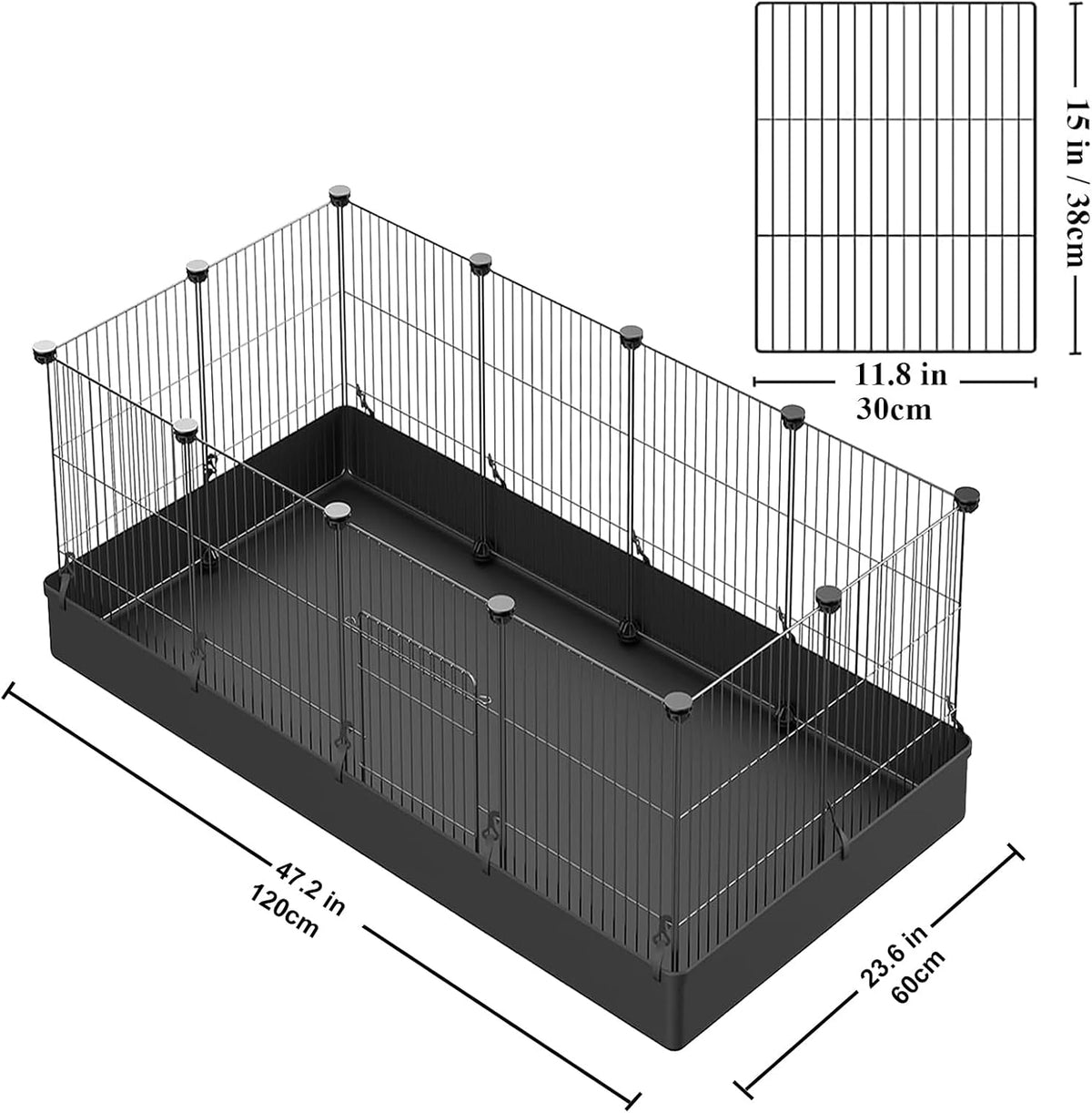 langxun 24pcs diy pet playpen with waterproof mat shown in use