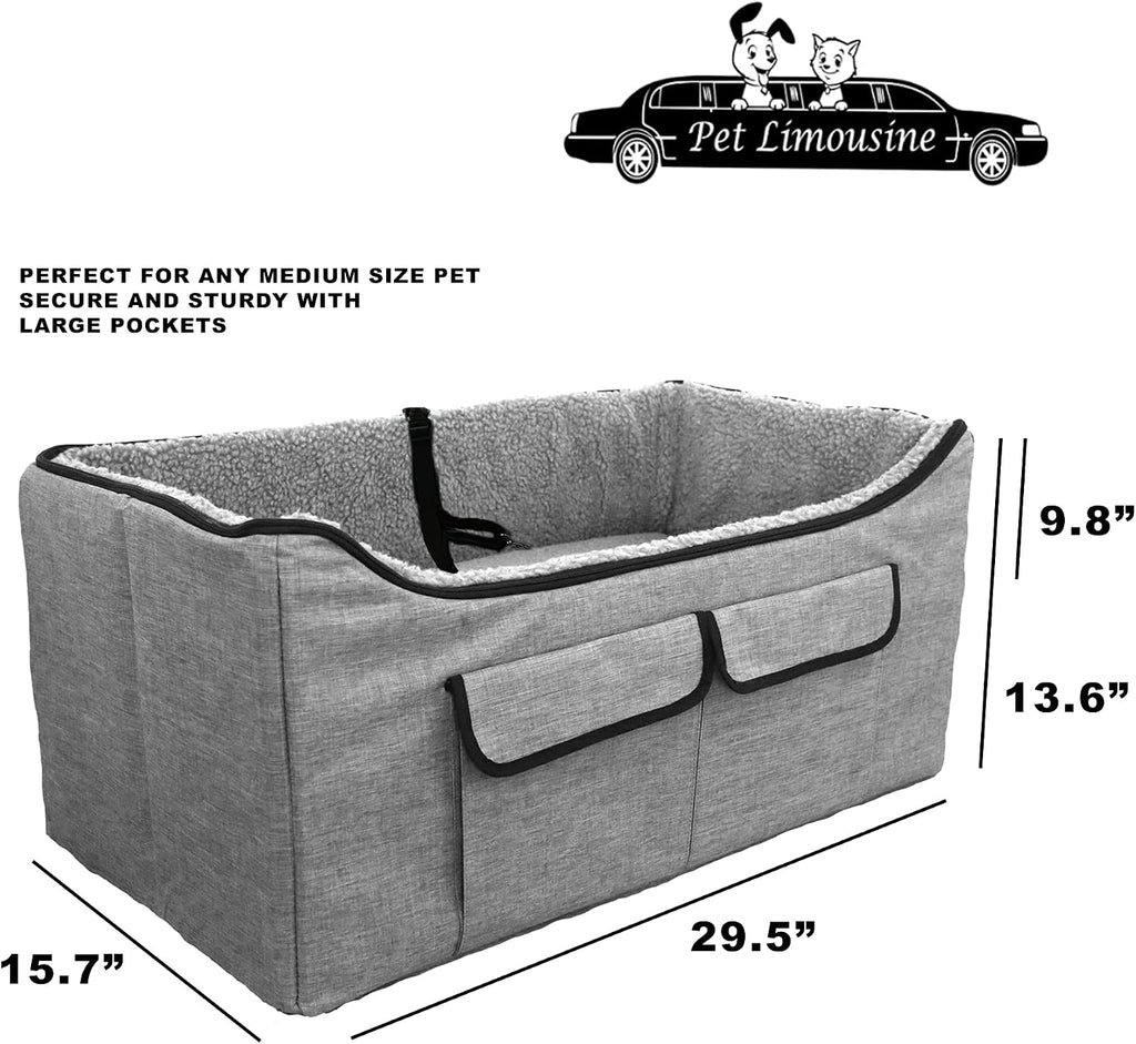 double pet dog booster car seat for large, close-up detail