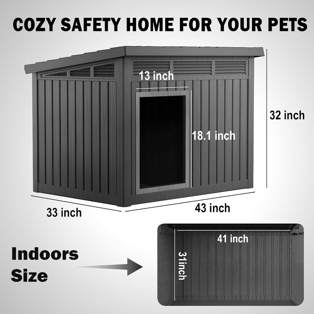drato outdoor dog and goat house - resin showing dimensions