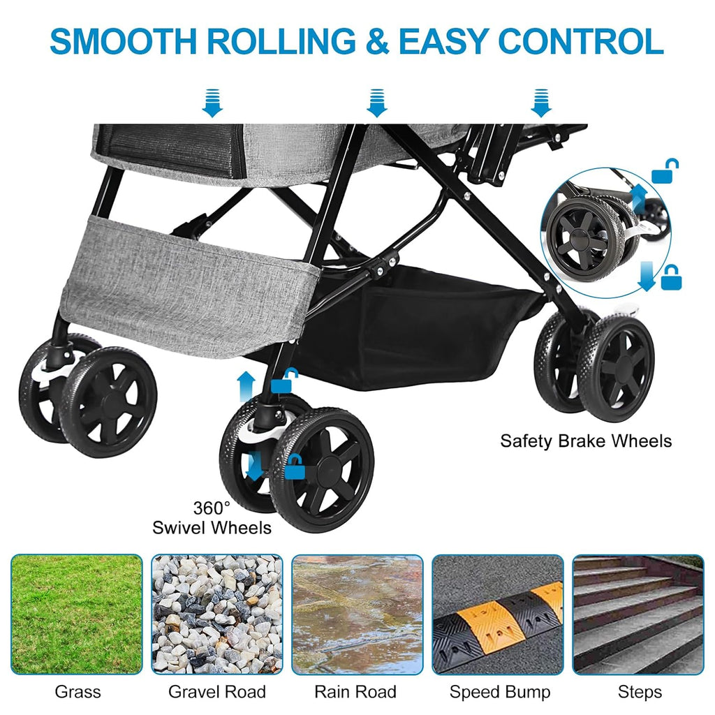 pet stroller with reversible handle for dogs, up, close-up detail