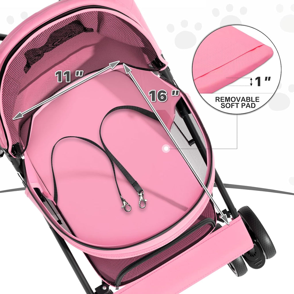 monibloom pet stroller for small/medium dogs and cats, package contents
