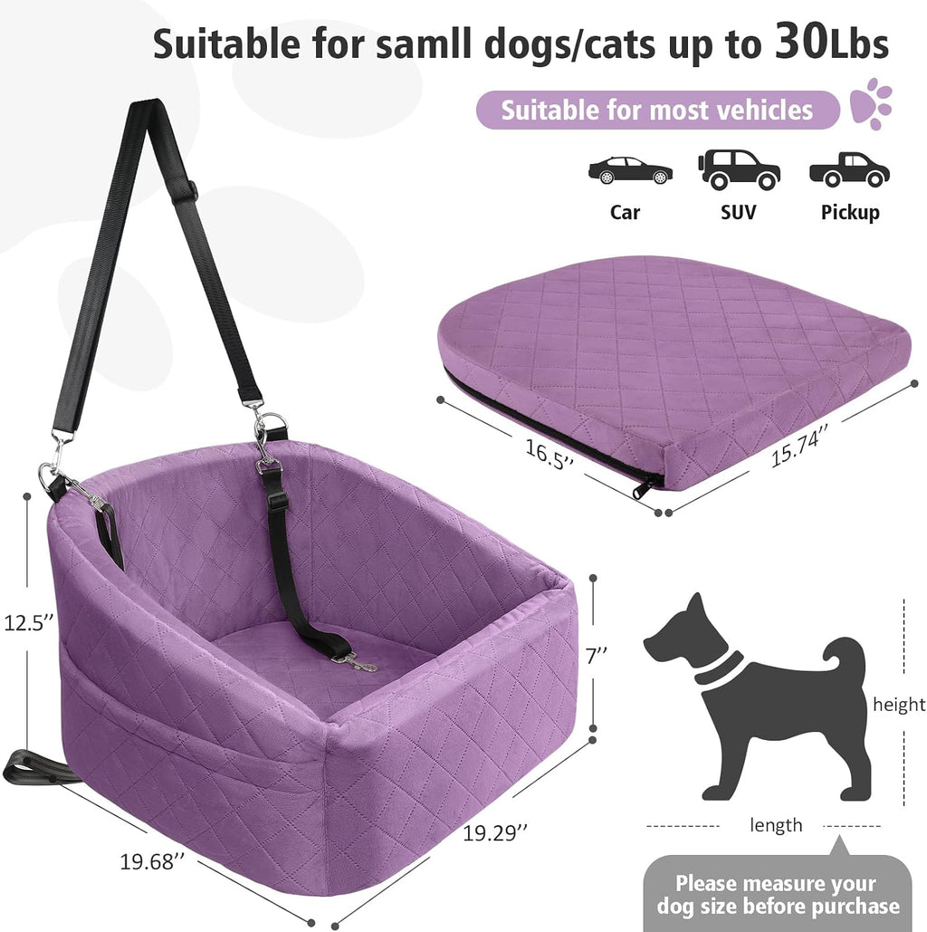 neezukar dog car seat for small medium dogs,detachable shown in use