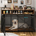 fulhope dog crate furniture, 48" heavy duty wooden, main product view