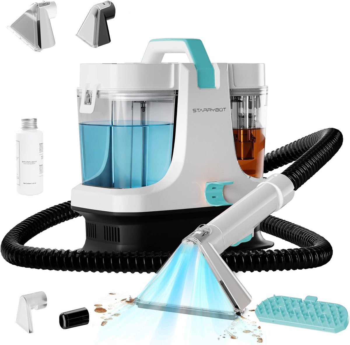 starrybot upholstery cleaner machine, 18kpa pet stain extractor(white, main product view