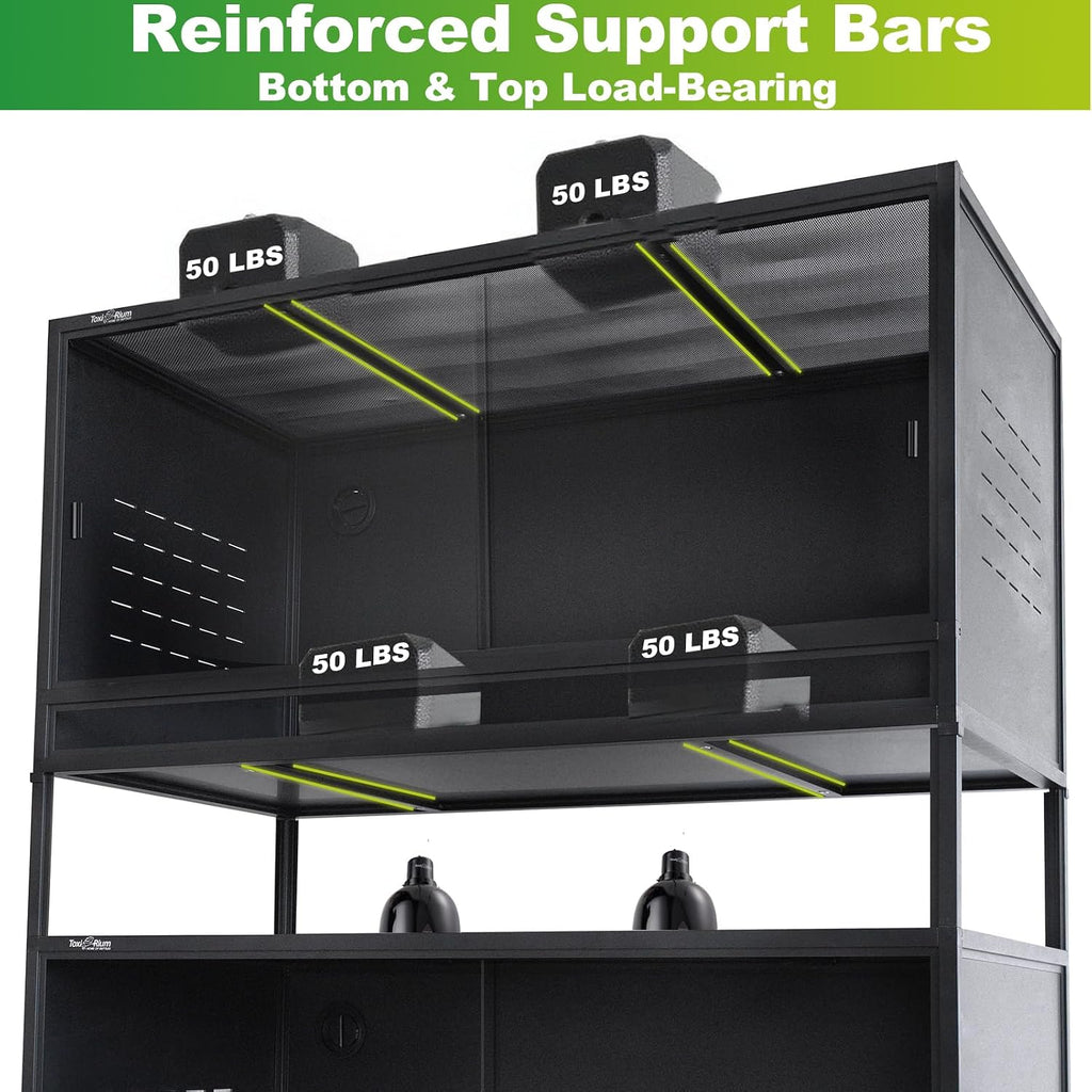 extra large pvc reptile enclosure 3 tier 48"x24"x24"with, close-up detail