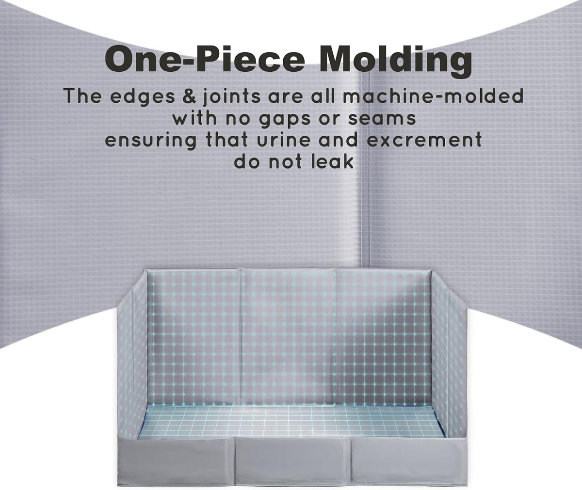 hq4us 4legs dog litter box indoor high walls, side view
