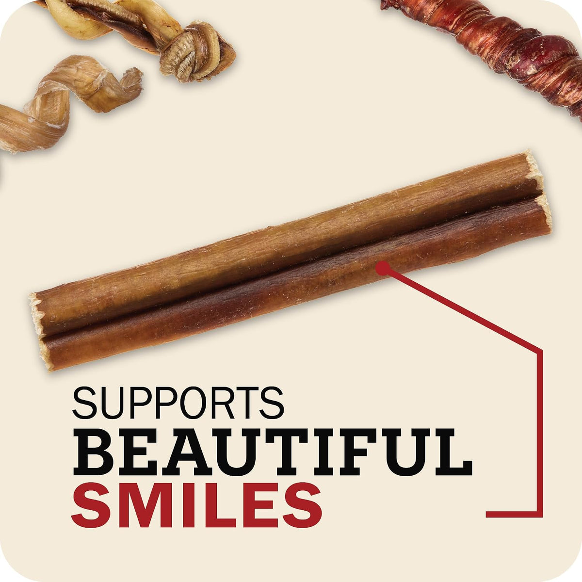 redbarn bully skin sticks 10-pack 100% natural single-ingredient, side view