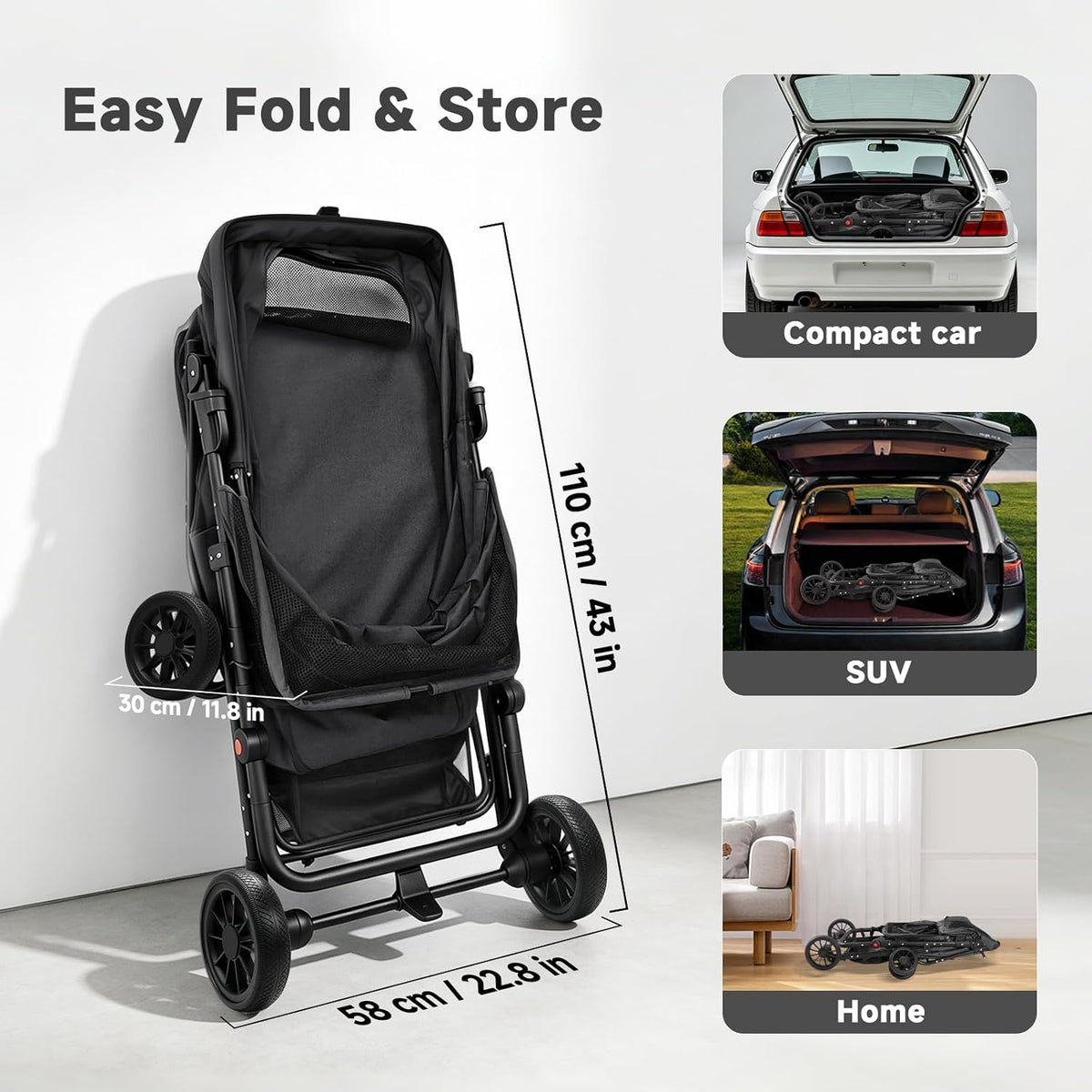 dog stroller for large & medium dogs (up, package contents