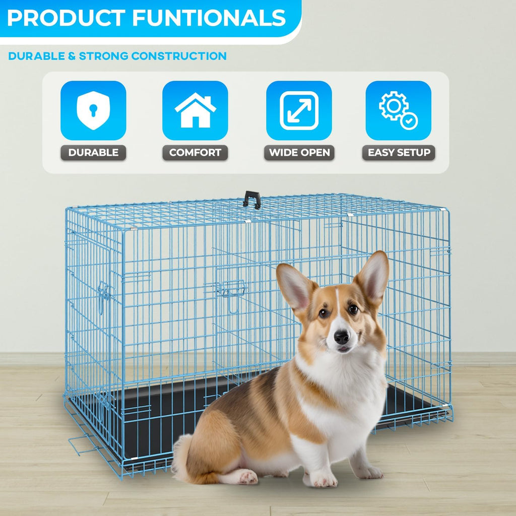 fdw | 24" foldable metal dog crate | shown in use