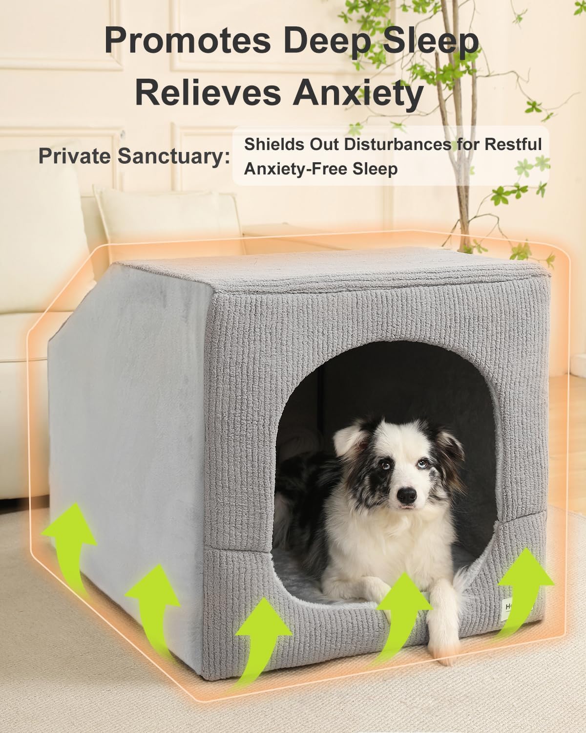 hovicaed indoor dog house large sized dog tent shown in use