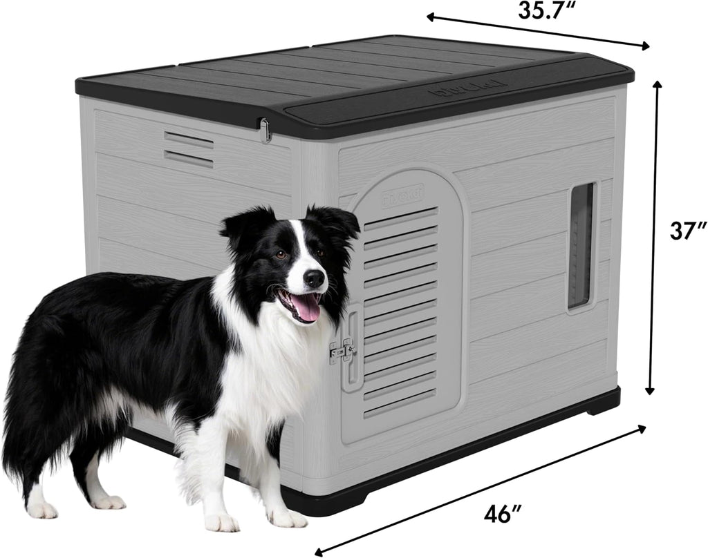 xlarge durable plastic dog house for big dogs shown in use
