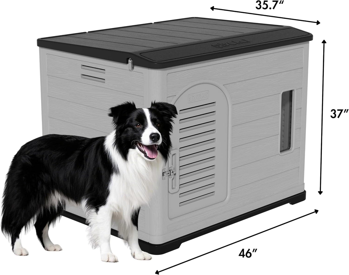 xlarge durable plastic dog house for big dogs shown in use