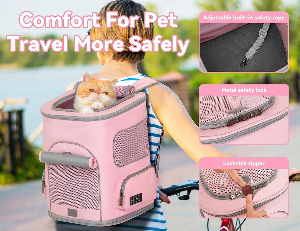 petsfit pet carrier backpack with upgraded waist protection, side view