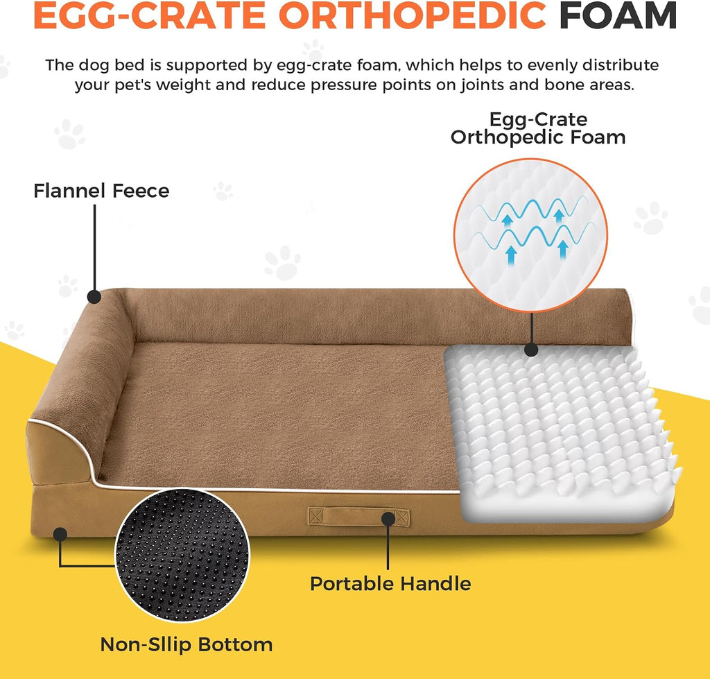 orthopedic dog bed for medium size dog, 36"x27"x6.5" shown in use