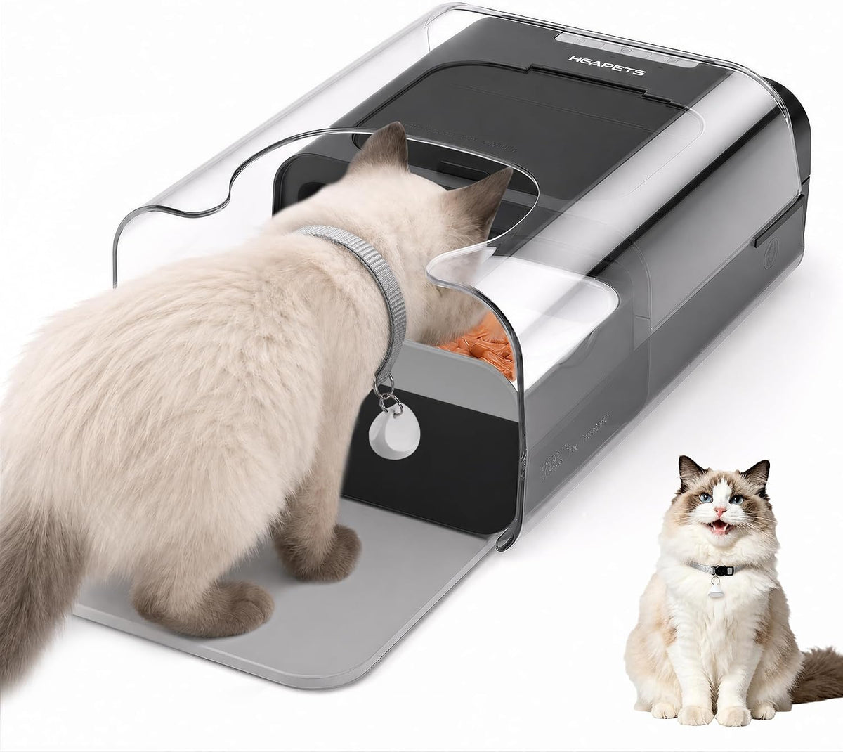 heapets automatic cat feeder with rfid collar sensor, main product view