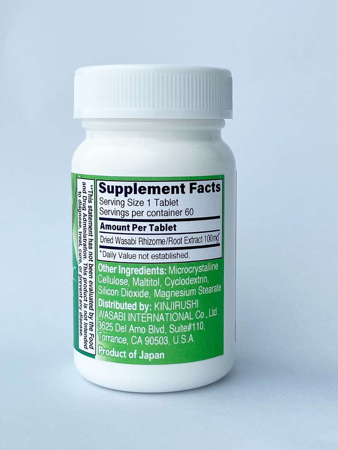 kinjirushi brand wasabi sulfinyl supplement with hexalaphane japanese, close-up detail
