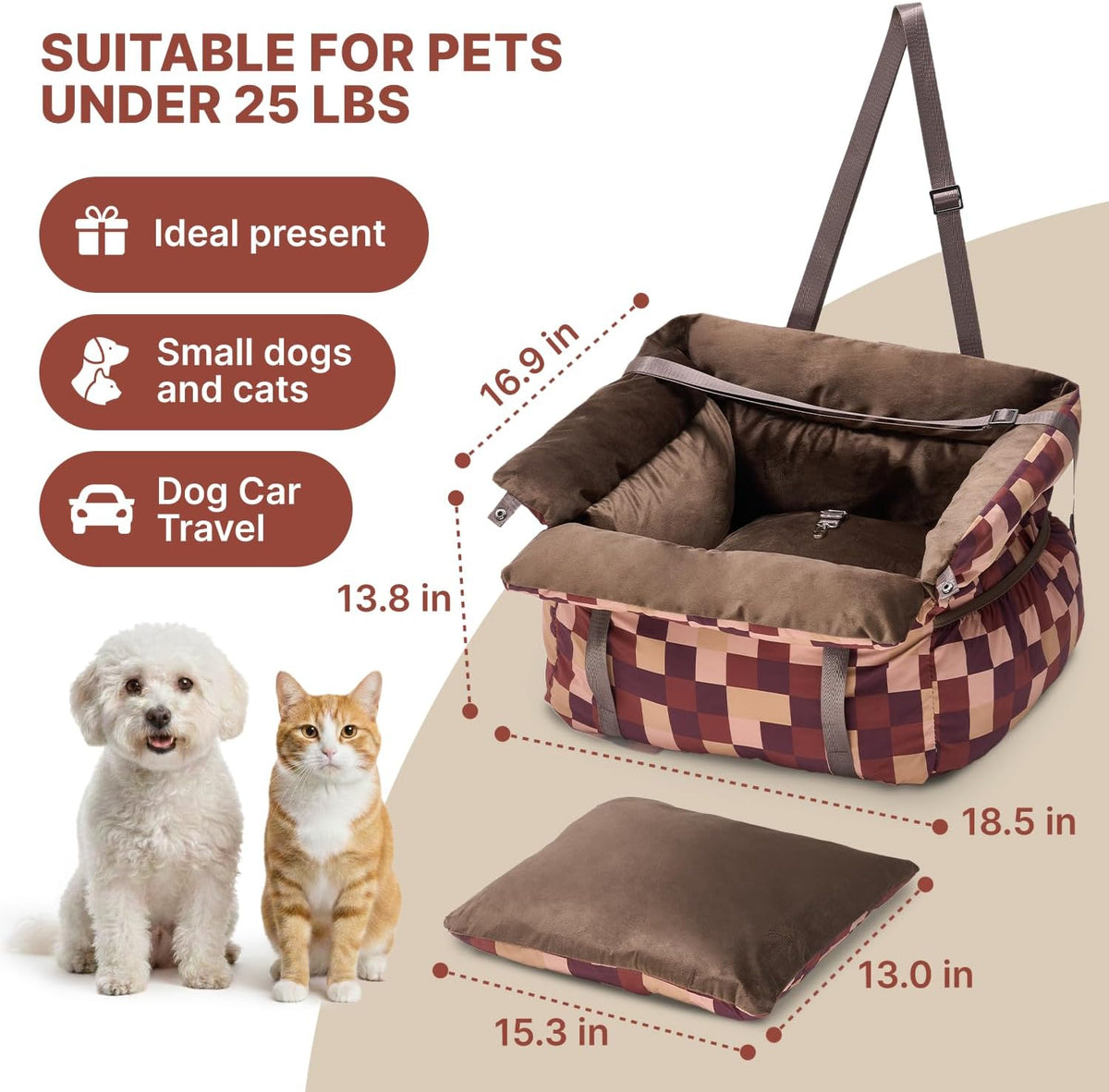 burgeonnest dog car seat for small dogs up shown in use